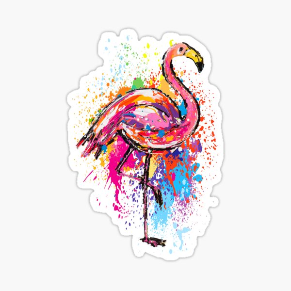 Item preview, Colorful Flamingo White designed and sold by Renata Rolefes.