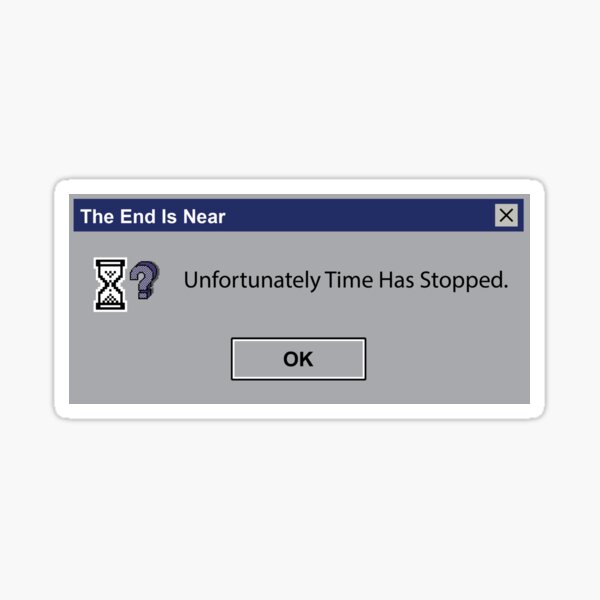 Vista previa del artículo con la obra «Lamentablemente, el tiempo ha detenido el error de Windows 95», diseñado y vendido por MikeKunak.