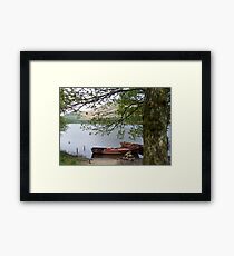 Boats on a lake in Cumbria Framed Print