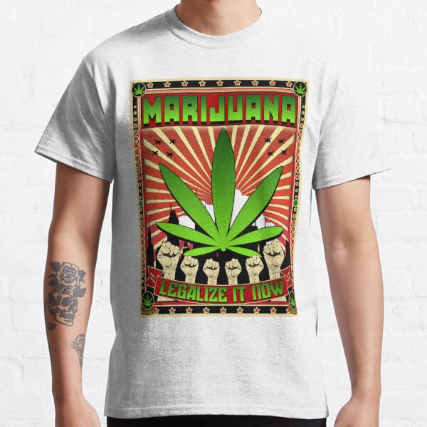 New Men T-Shirt Ganja Cannabis Marijuana Ganja Leaf Weed Rasta Prohibition Signs