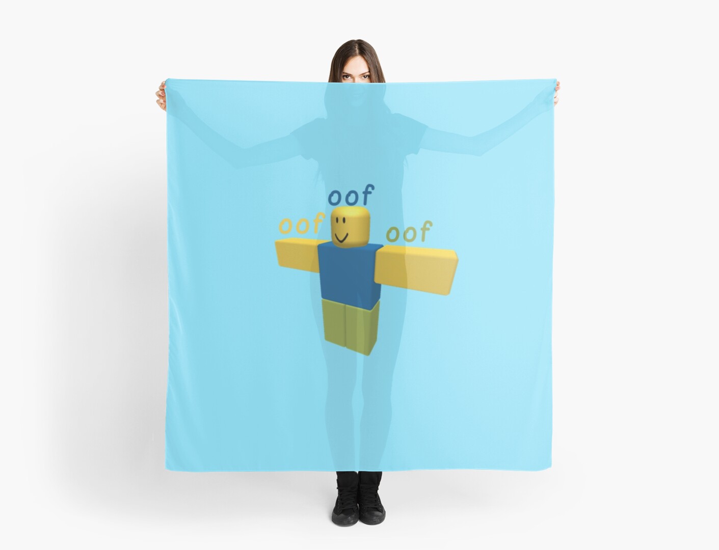 T Posing Roblox Noob Scarf By Bluesparkle001 Redbubble - roblox noob t pose