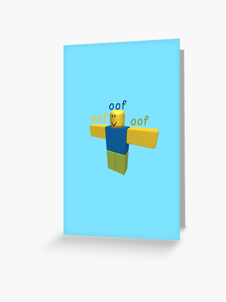 T Posing Roblox Noob Greeting Card By Bluesparkle001 Redbubble - robloxnoob instagram posts gramhanet