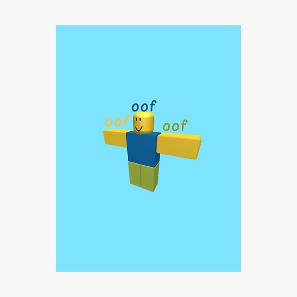 T Posing Roblox Noob Photographic Print By Bluesparkle001 Redbubble - 0o roblox