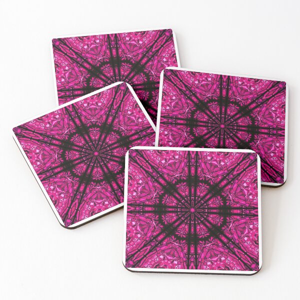 Item preview, Fluorescent pink stained glass window tile designed and sold by ninniku.