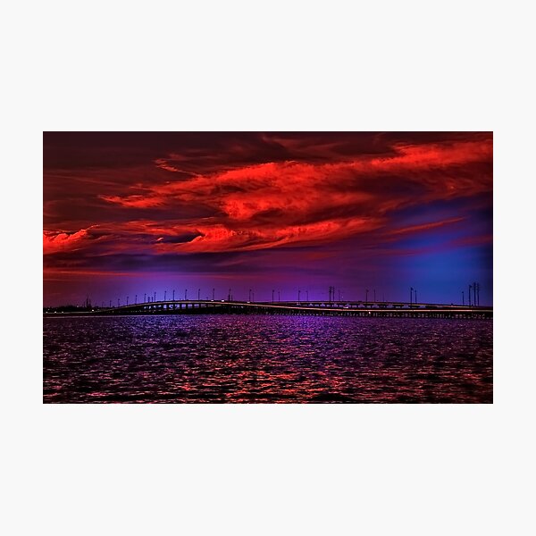 Item preview, Sunset over Punta Gorda bridge designed and sold by LudaNayvelt.