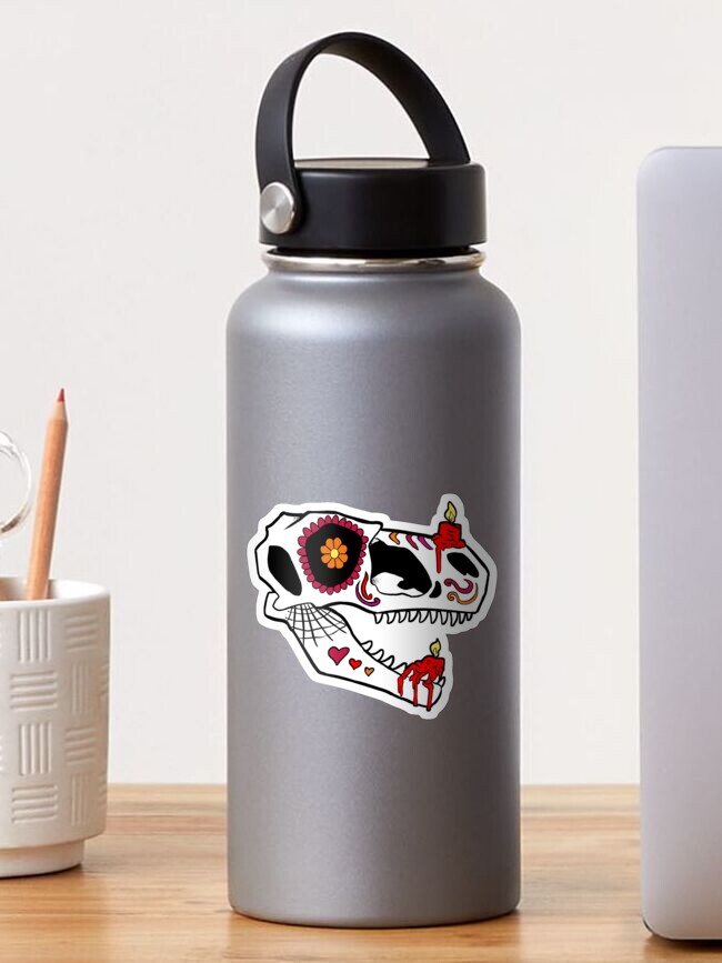 Thumbnail 1 of 3, Sticker, Raptor Sugar Skull designed and sold by mongrelist.