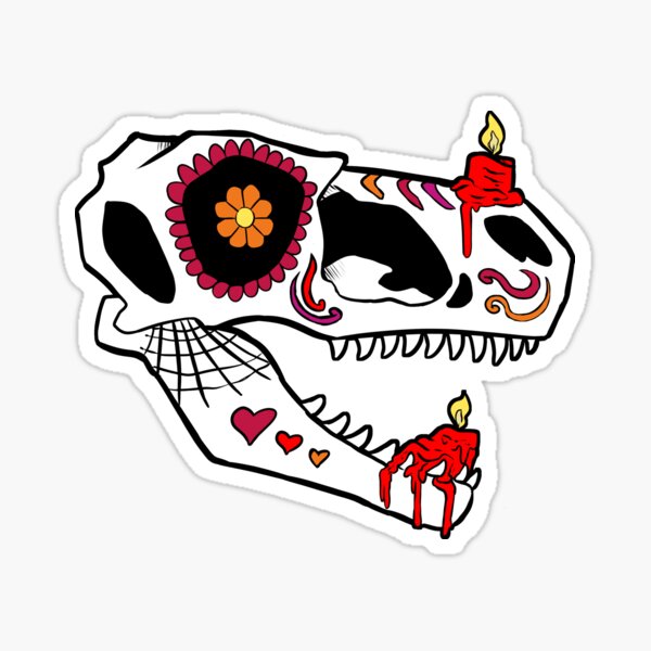 Raptor Sugar Skull Sticker