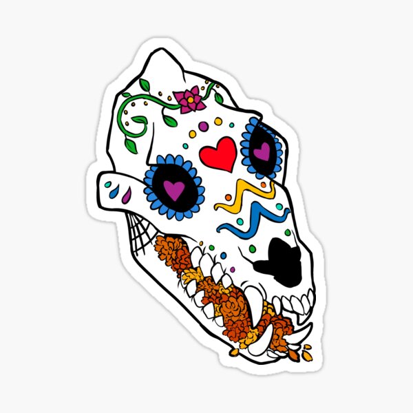Dire Wolf Sugar Skull Sticker
