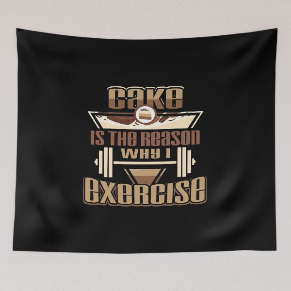 Item preview, Cake is the Reason Why I Exercise | Workout Motivation designed and sold by Dancing Dolphin Crafts.