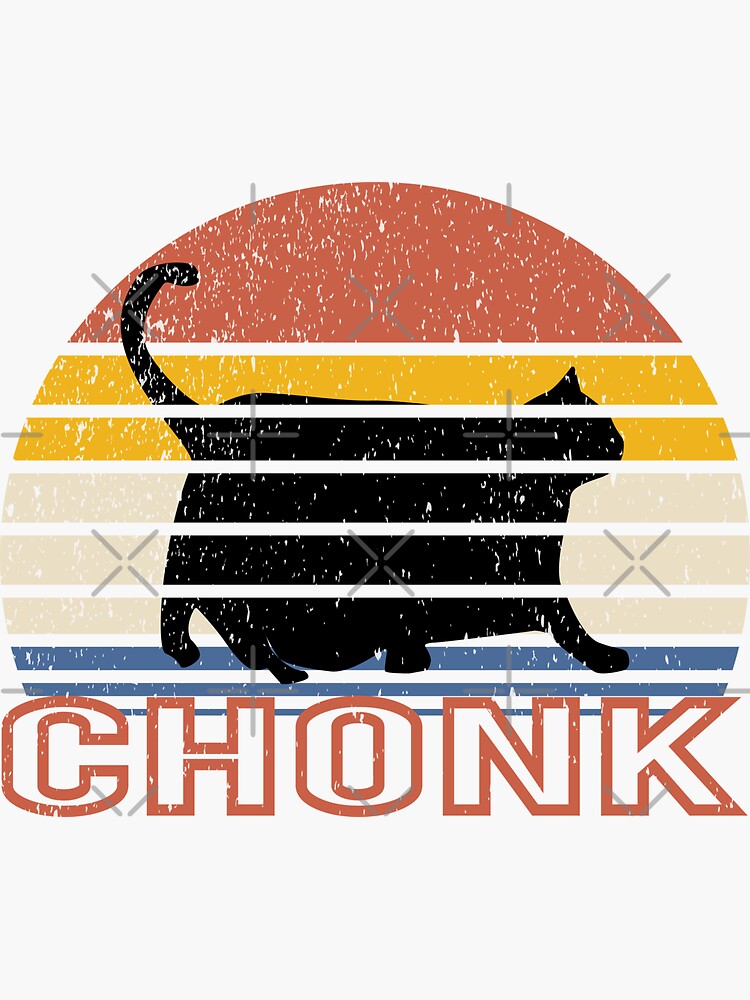 "Funny Cats Meme, Chonk Cat Chart" Sticker by aghlessan Redbubble