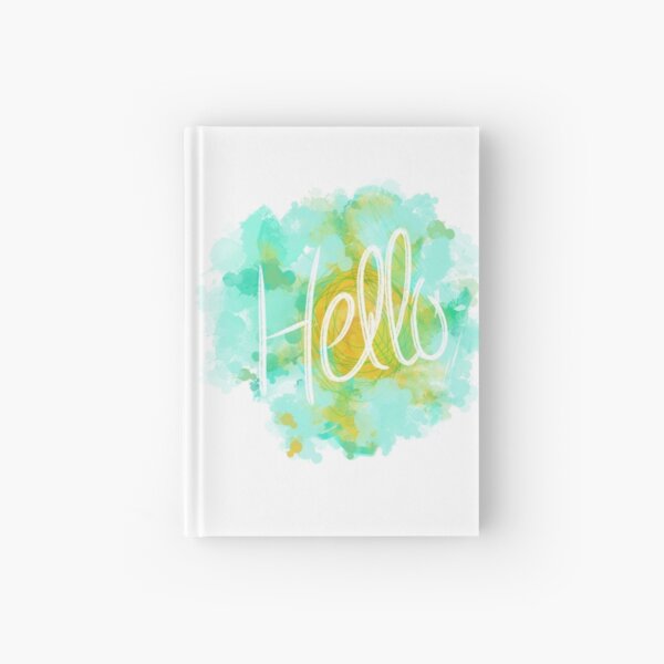 Hello flor ilustrada en acuarela con colores brillantes Cuaderno de tapa dura