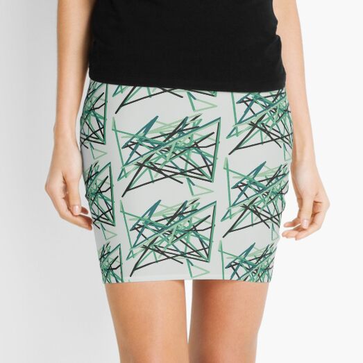 Green Zigzag Mini Skirt