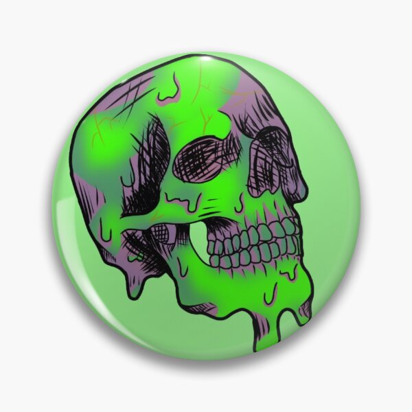 Item preview, Green melting skulls designed and sold by lmnopcreations.