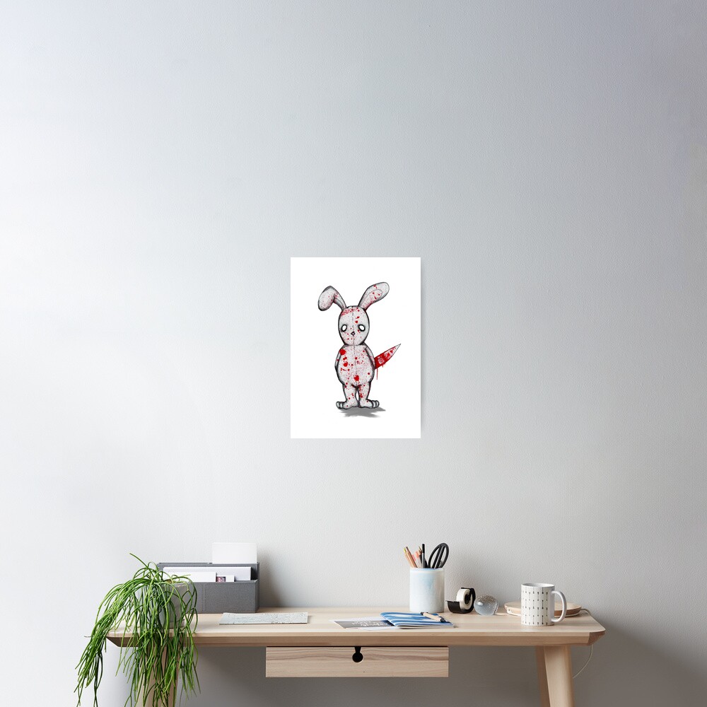 【一点物イラストアート】Killer Bunny【F0号】現代アート Killer Bunny