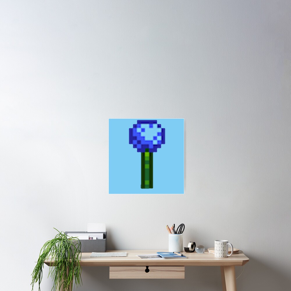  stardew valley pixel blue jazz flower poster for sale by edevyor