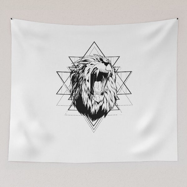 Item preview, Lion head with triangles designed and sold by studiobrazuka.