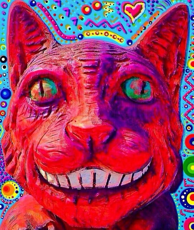 colourful. acid. smiley. vibrant. trippy. cheshire cat. alice in wonderland...