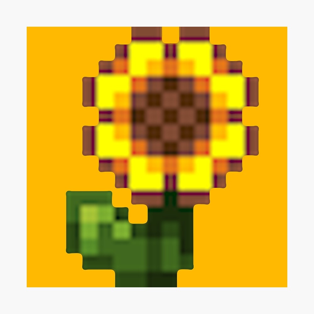 Stardew Valley Pixel Sunflower Poster By Edevyor Redbubble
