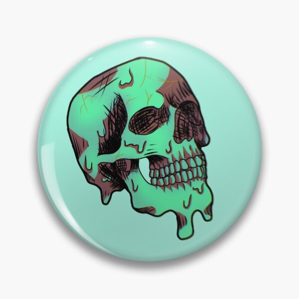 Item preview, teal melting skull designed and sold by lmnopcreations.