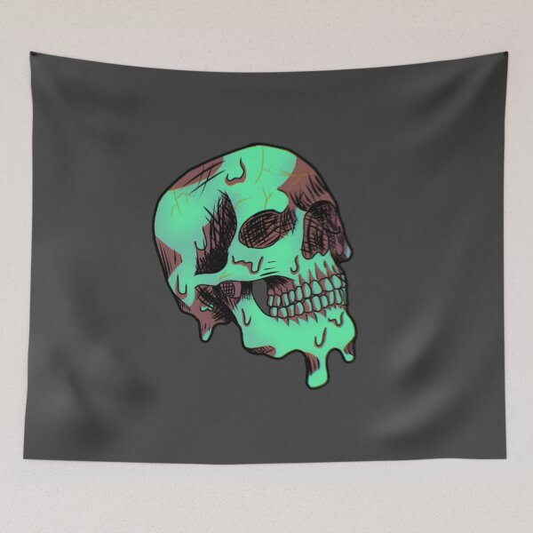 Item preview, teal melting skull designed and sold by lmnopcreations.