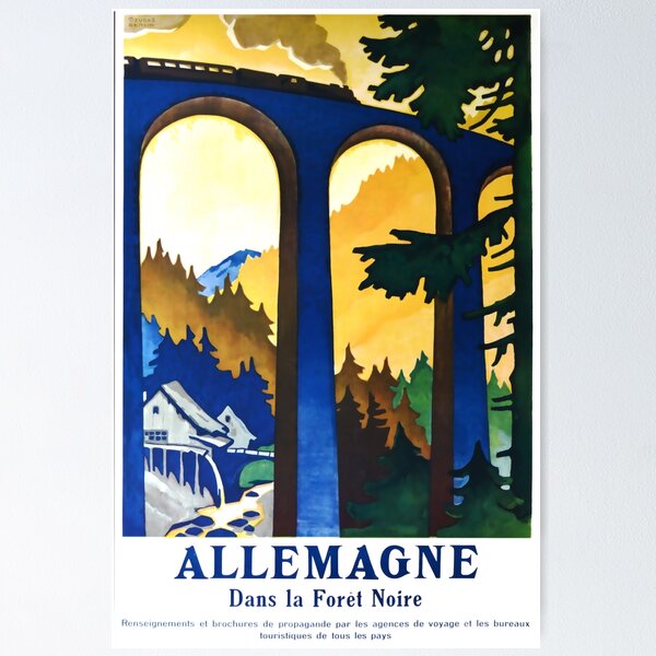 Item preview, Dans le foret Noire vintage travel poster designed and sold by stickart-marek.
