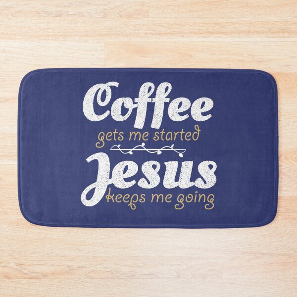 Item preview, Coffee gets me started Jesus keeps me going inspirational Christian quote coffee lover gift  designed and sold by alenaz.