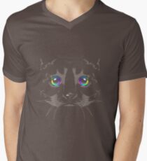 Black cute cat Men's V-Neck T-Shirt