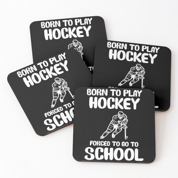 Artikelvorschau, Geboren, um Hockey zu spielen, gezwungen, zur Schule zu gehen entworfen und verkauft von Merch By ika.