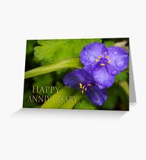 pretty blue pair anniversary card Greeting Card