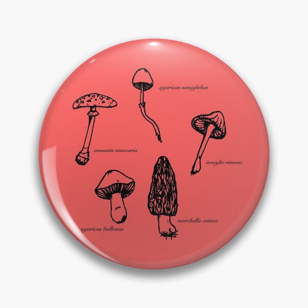 Item preview, Mushrooms Black and White Botanical Drawing designed and sold by asleepyfairy.