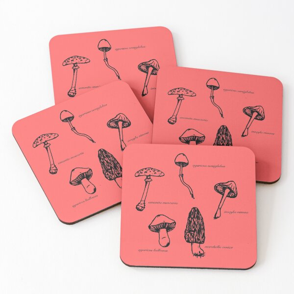Item preview, Mushrooms Black and White Botanical Drawing designed and sold by asleepyfairy.