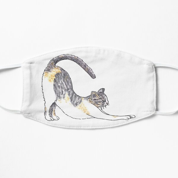 Illustrated Short-hair Tri-color Tabby Kitty Cat Mask