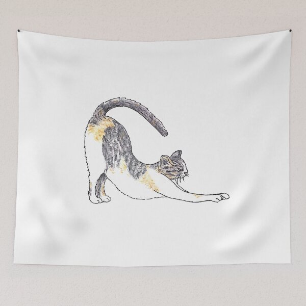 Item preview, Illustrated Short-hair Tri-color Tabby Kitty Cat  designed and sold by BusyBee Argentina.