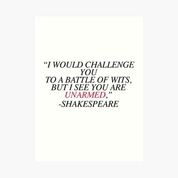 Shakespeare-Schlacht der Witze Kunstdruck