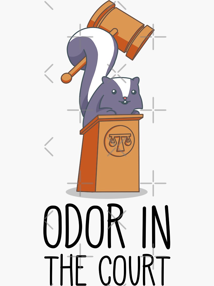 "Odor in the Court Skunk Judge with Gavel" Sticker by Zoodling Redbubble