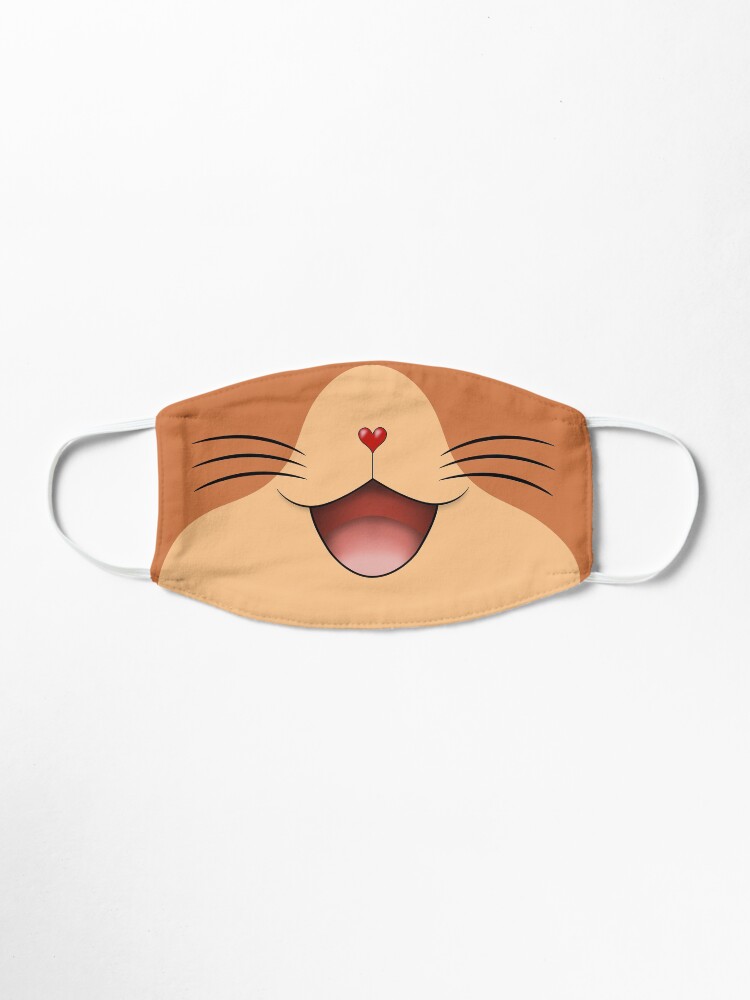 Alternate view of Cute happy cat face mask Beige/Ginger Mask
