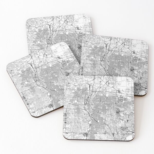 Item preview, Denver White Map designed and sold by multiplicitymap.