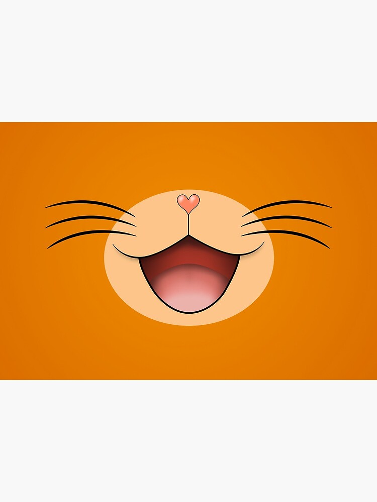 Cute happy smiling cat face mask Orange/Beige by NearTheKnuckle