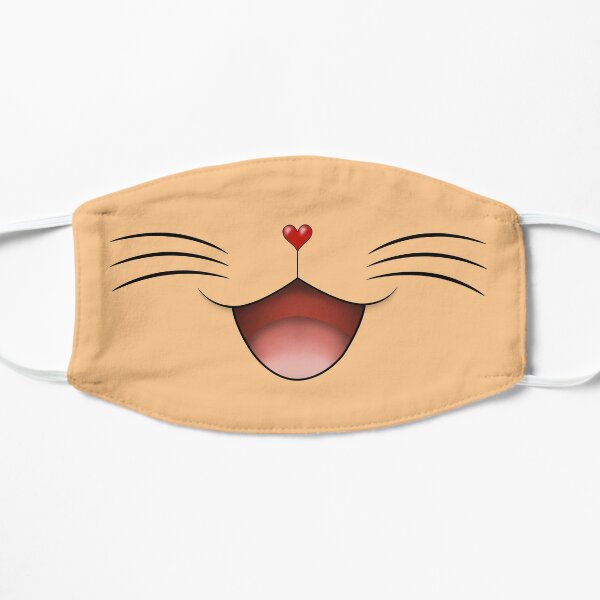 Download Cute Happy Cat Face Mask Yellow Mask By Neartheknuckle Redbubble Yellowimages Mockups