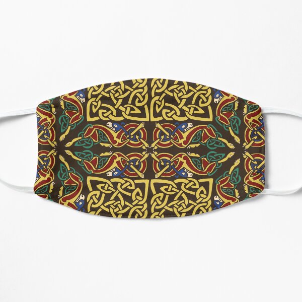 Gold Knotwork Squares and Hounds Border Flat Mask