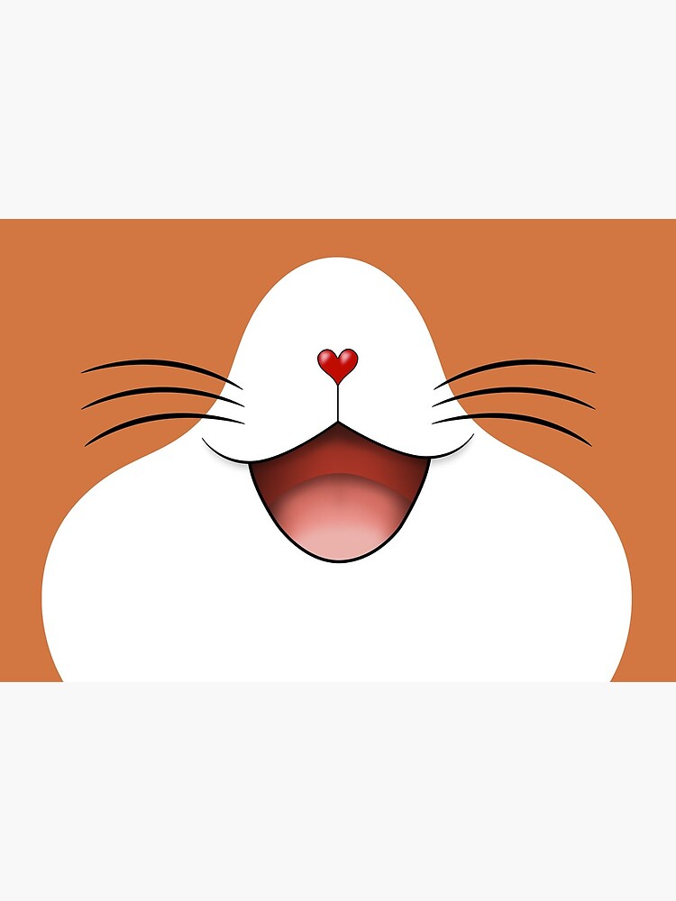 Cute happy smiling cat face mask ginger/white by NearTheKnuckle