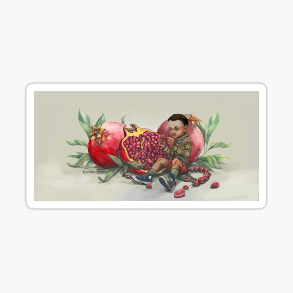 Pomegranate beads Sticker