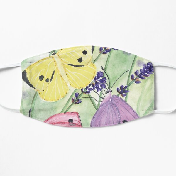 Coloured butterfly design in watercolour Flat Mask