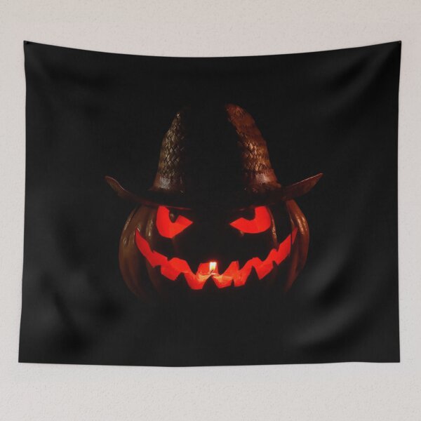 Aperçu de l'œuvre Evil Pumpkin Monster in Hat - Funny Halloween Pumpkin Face créée et vendue par r-silver.