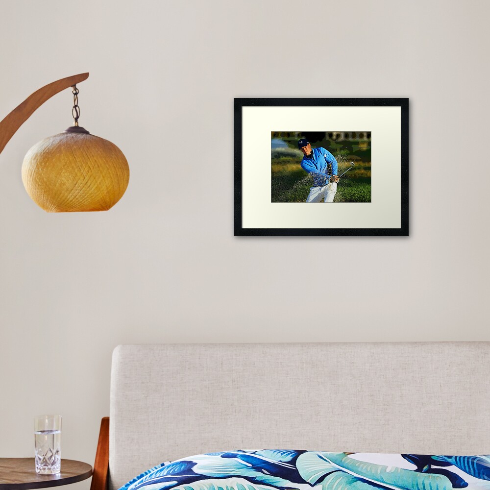 Jordan Spieth taking a swing abstract Framed Art Print