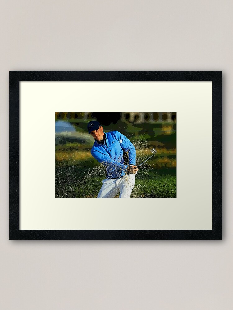 Alternate view of Jordan Spieth taking a swing abstract Framed Art Print