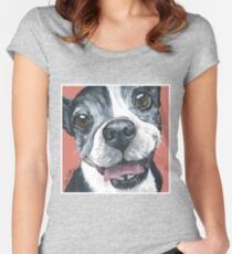 Boston Terrier Art Women's Fitted Scoop T-Shirt