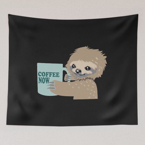 Item preview, Coffee now sloth on morning tshirt design designed and sold by gideonm.