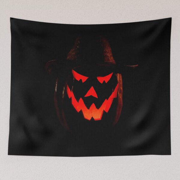 Item preview, Evil Pumpkin in Hat - Spooky Smiling Pumpkin Face Halloween Gift designed and sold by r-silver.