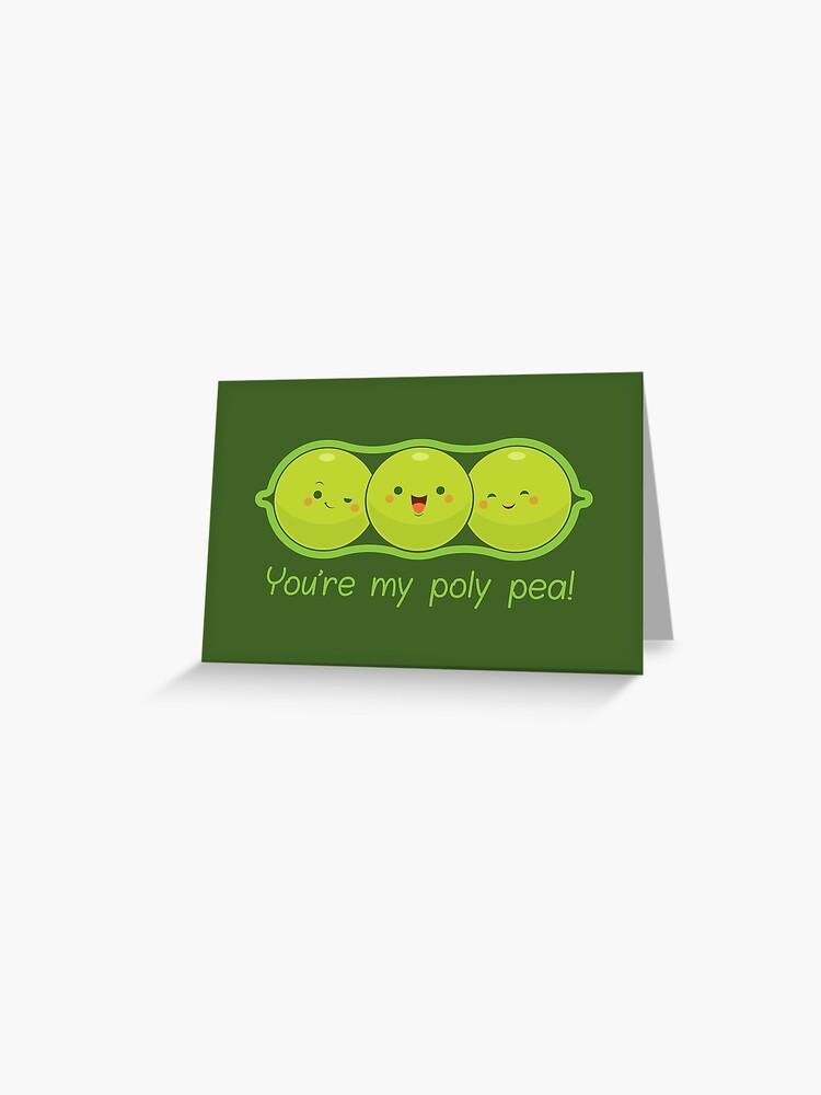 Thumbnail 1 of 2, Greeting Card, Poly Peas designed and sold by penandkink.
